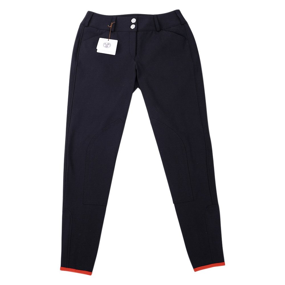 Hermes Swing Dressage Breeches Pant Black / Orange Trim 38 / 4